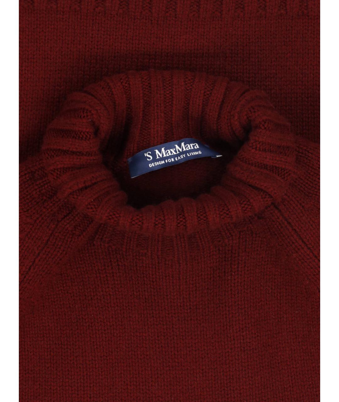'S MAX MARA Красный шерстяной джемпер / свитер, фото 3