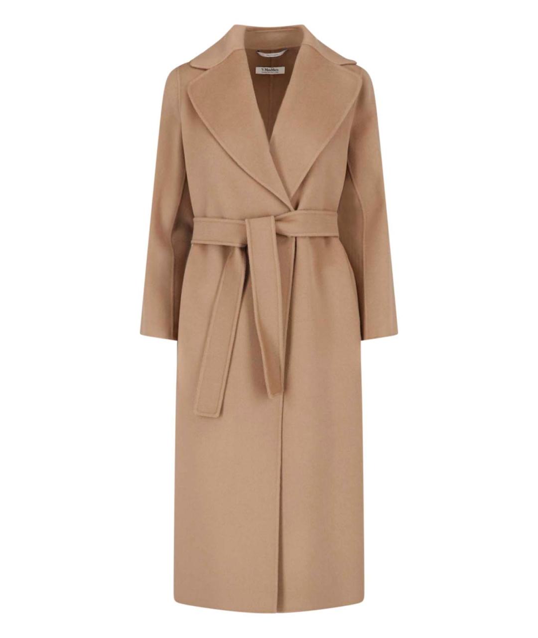 'S MAX MARA Коричневое шерстяное пальто, фото 3