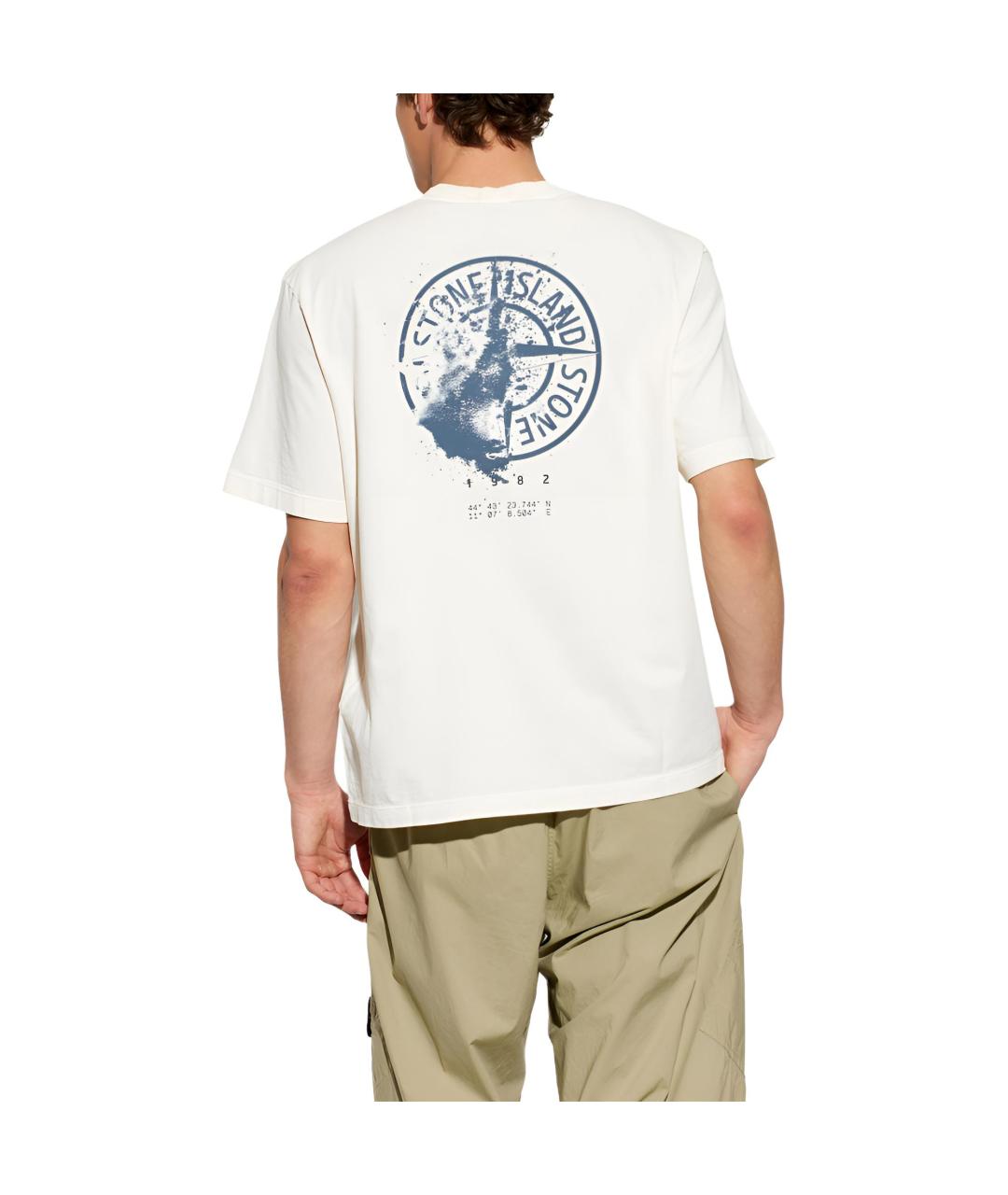 STONE ISLAND Белая футболка, фото 4