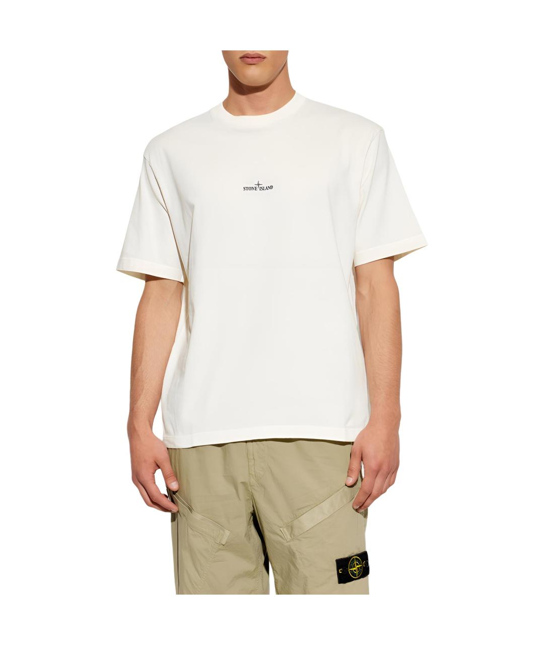 STONE ISLAND Белая футболка, фото 3
