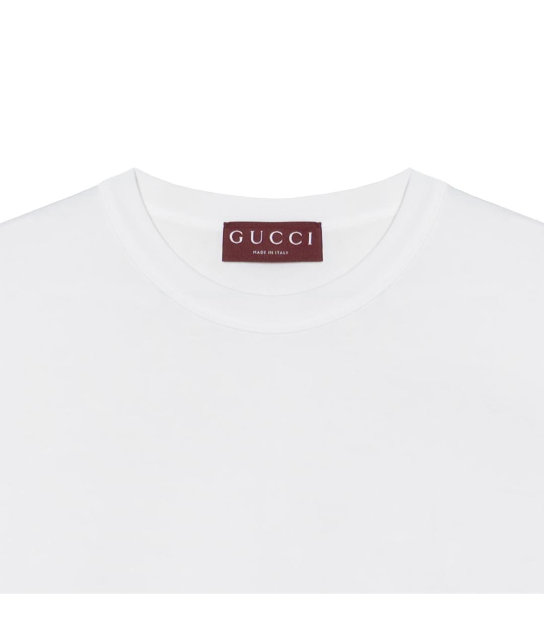 GUCCI Белая хлопковая футболка, фото 5