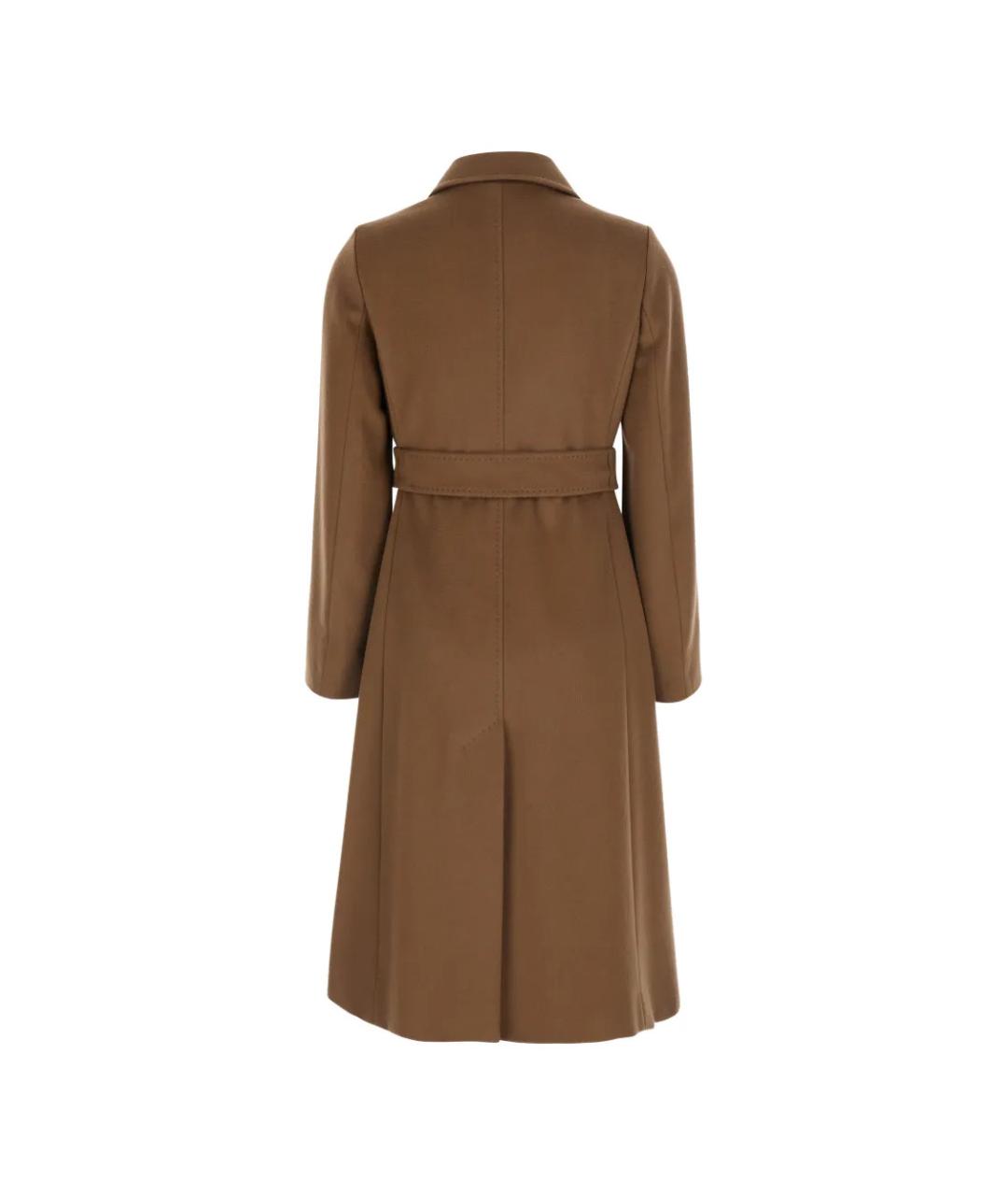 MAX MARA STUDIO Коричневое шерстяное пальто, фото 2