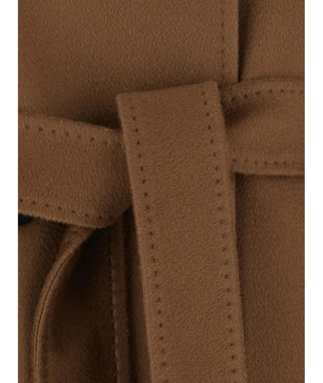 MAX MARA STUDIO Коричневое шерстяное пальто, фото 3