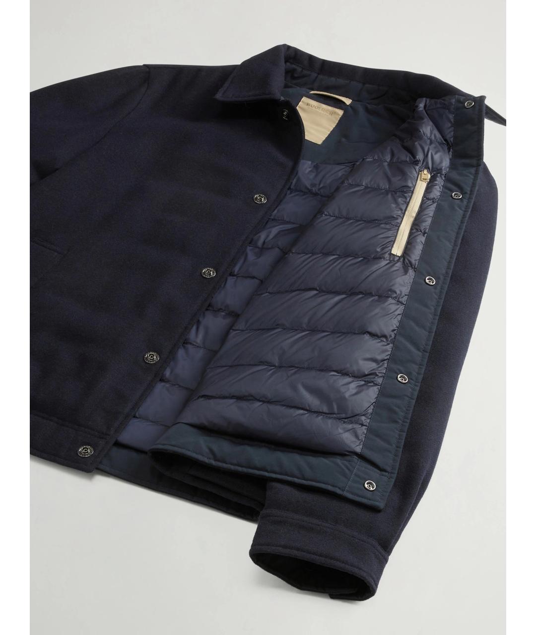 WOOLRICH Темно-синяя шерстяная куртка, фото 8