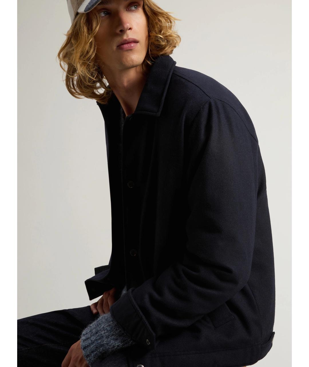 WOOLRICH Темно-синяя шерстяная куртка, фото 4