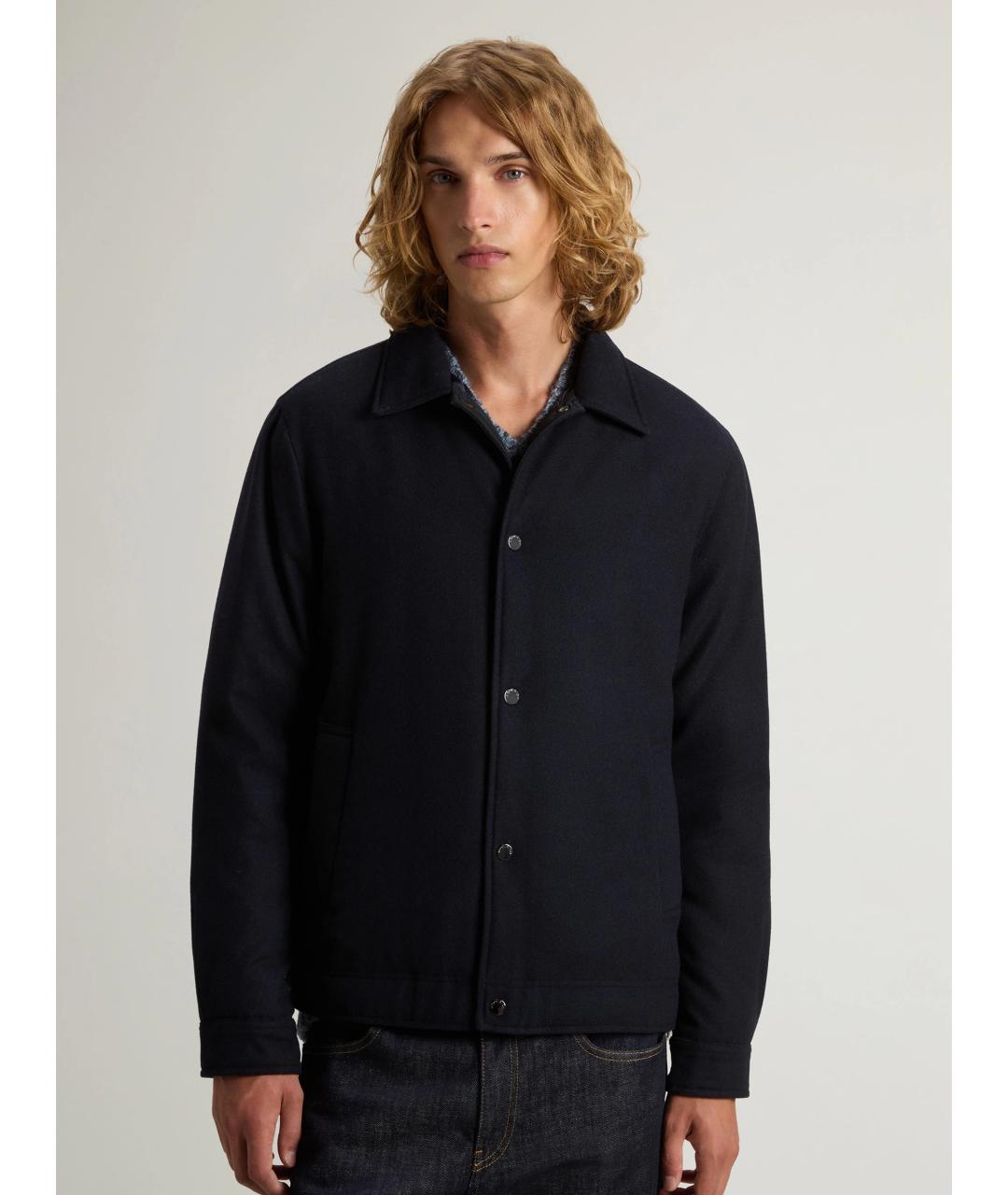WOOLRICH Темно-синяя шерстяная куртка, фото 5