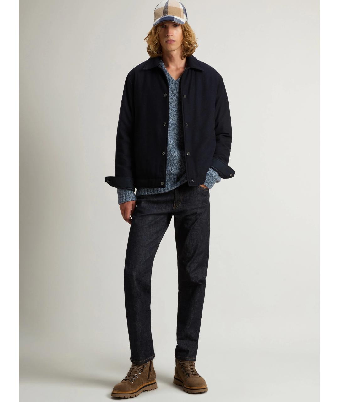 WOOLRICH Темно-синяя шерстяная куртка, фото 2