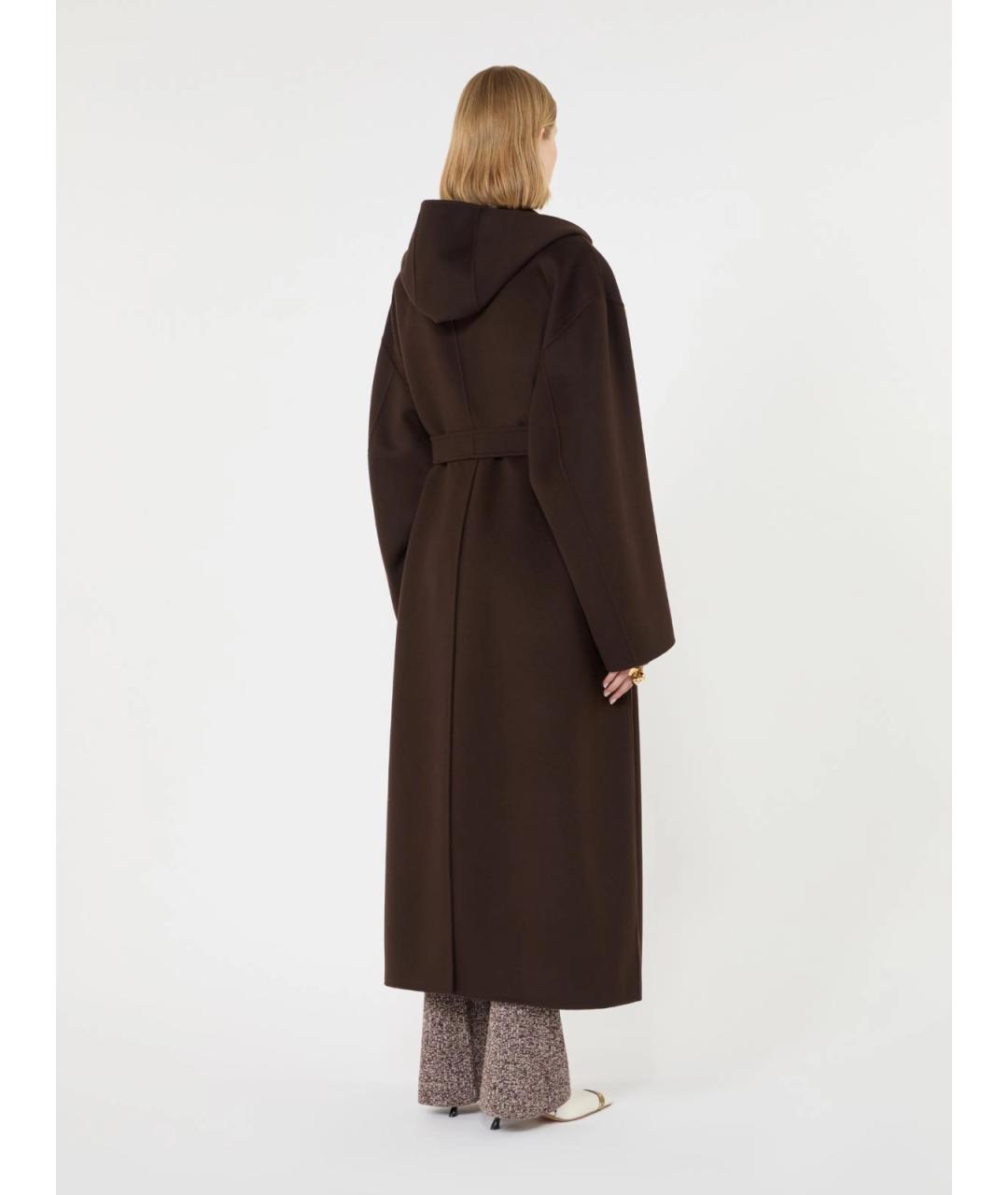 SPORTMAX Коричневое шерстяное пальто, фото 4