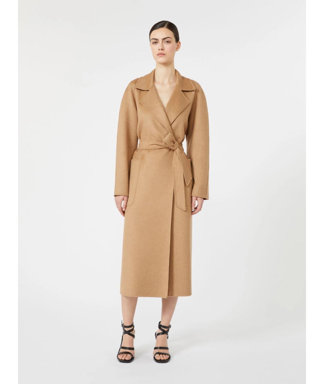 MAX MARA Бежевое шерстяное пальто, фото 2