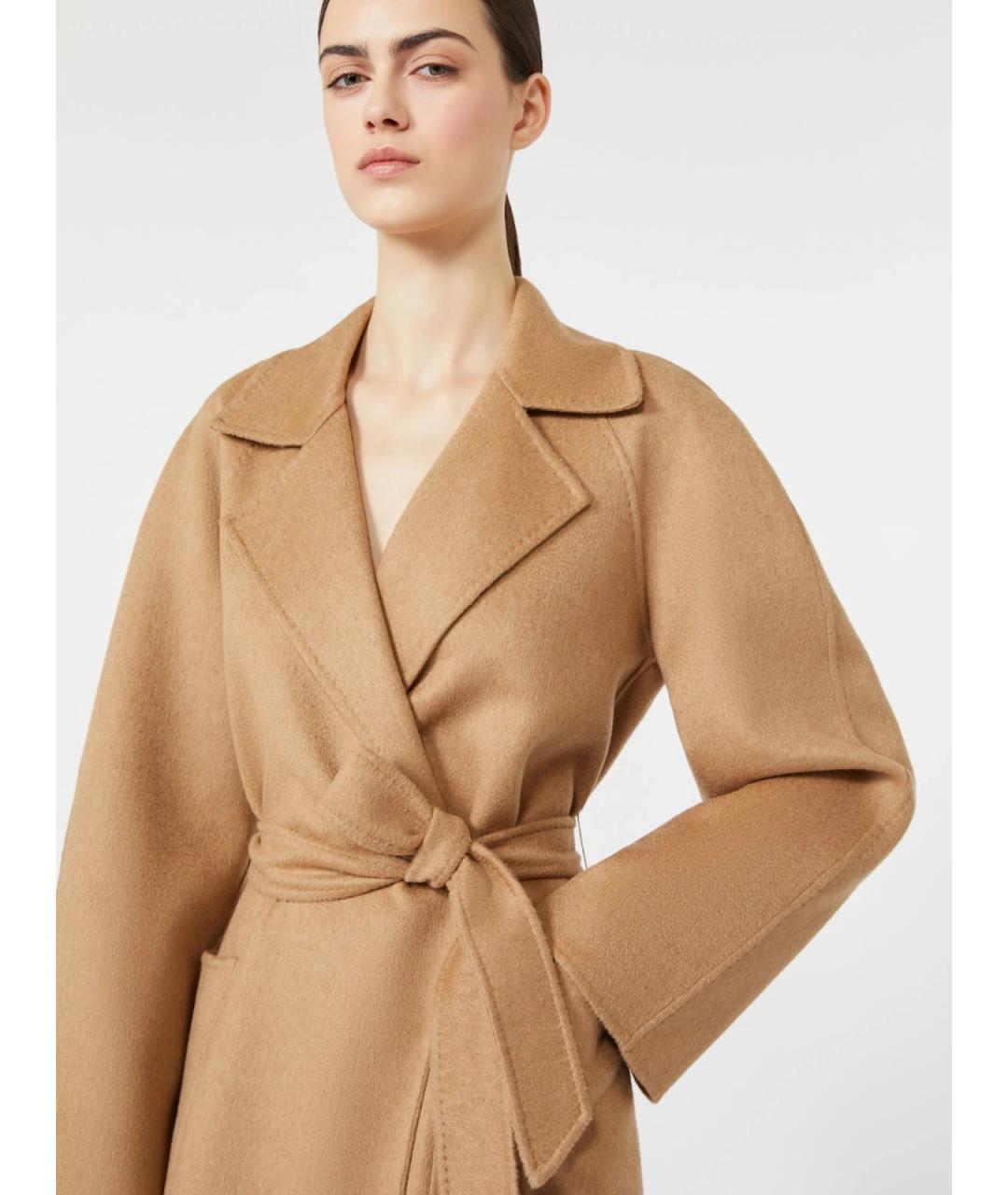 MAX MARA Бежевое шерстяное пальто, фото 5