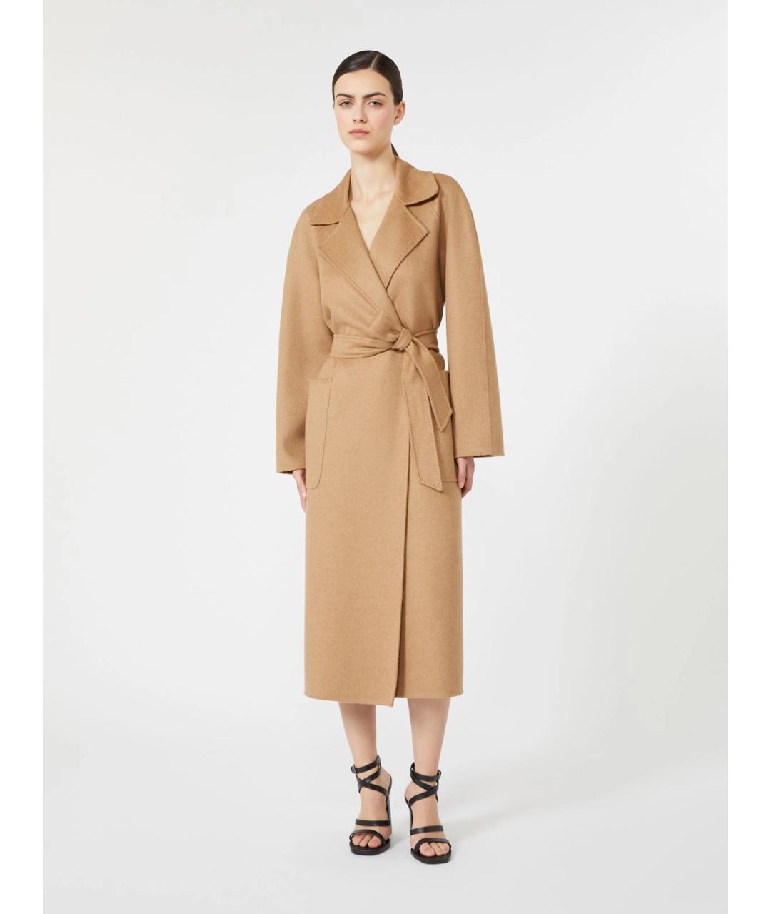MAX MARA Бежевое шерстяное пальто, фото 3