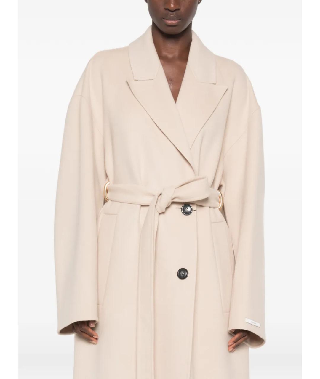 SPORTMAX Бежевое шерстяное пальто, фото 5