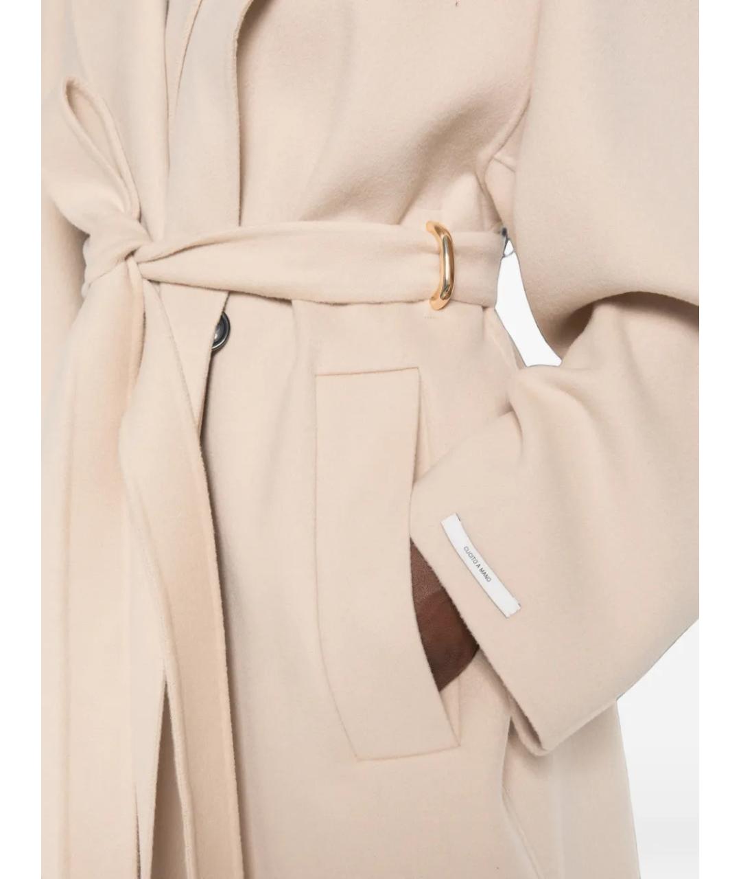 SPORTMAX Бежевое шерстяное пальто, фото 4