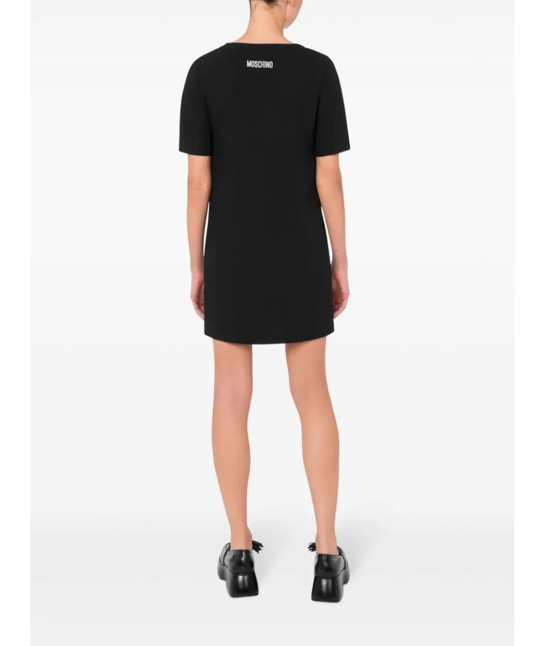 MOSCHINO Черное ацетатное повседневное платье, фото 3