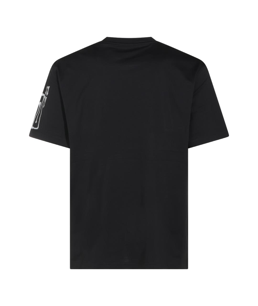 Y-3 Черная хлопковая футболка, фото 3