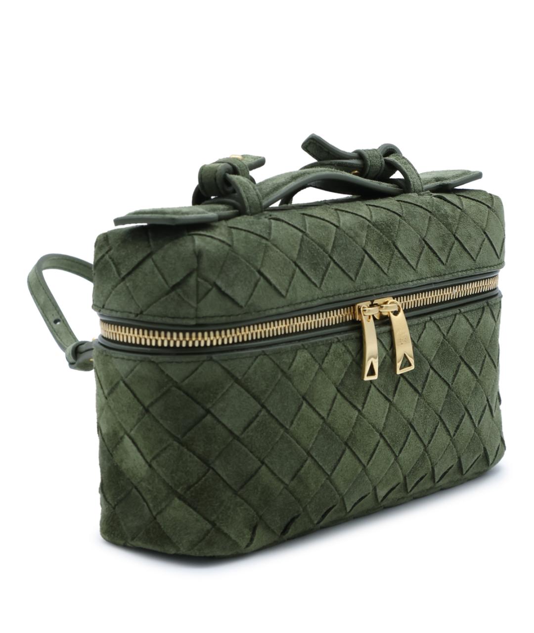 BOTTEGA VENETA Зеленая замшевая сумка через плечо, фото 4