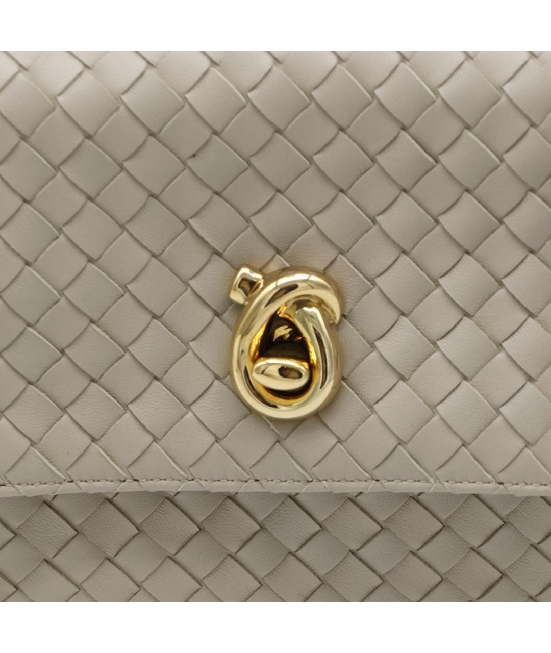 BOTTEGA VENETA Бежевая кожаная сумка через плечо, фото 7