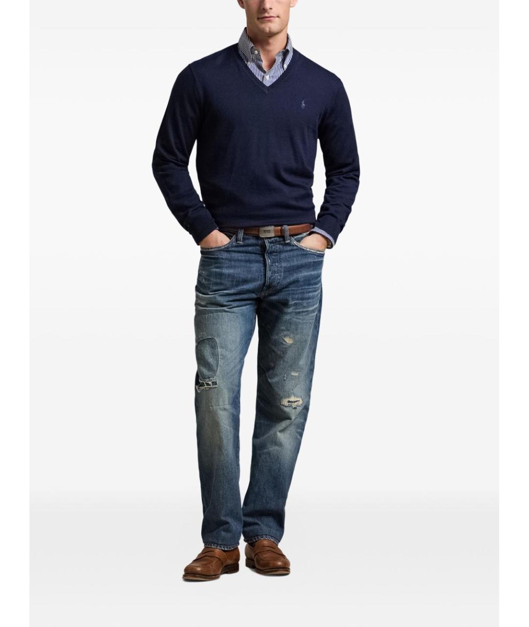 POLO RALPH LAUREN Синий шерстяной джемпер / свитер, фото 2