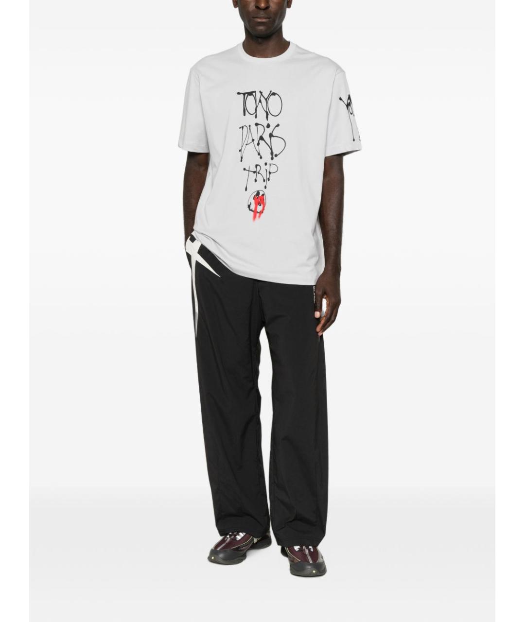 Y-3 Серая хлопковая футболка, фото 3