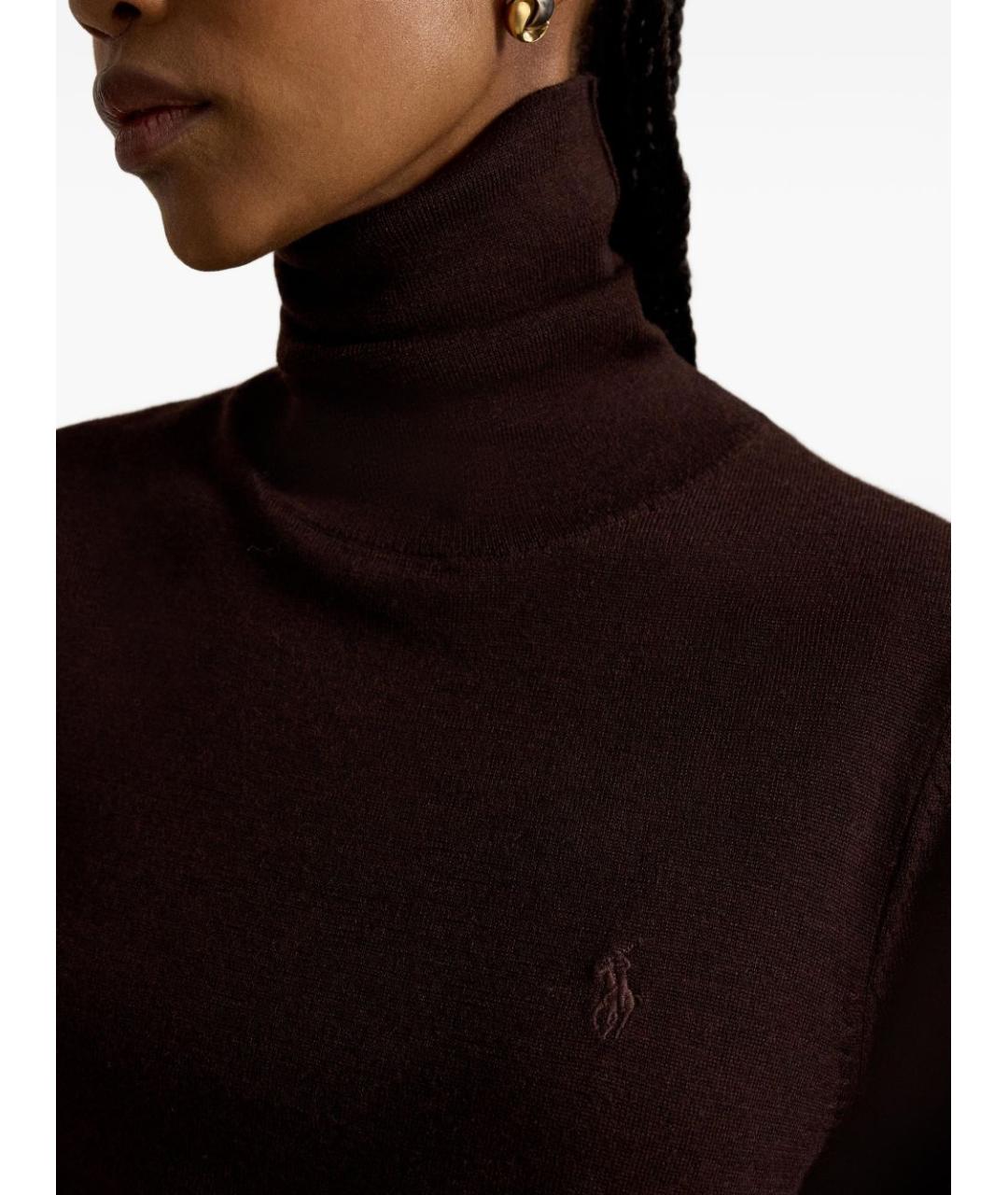 POLO RALPH LAUREN Коричневая шерстяная водолазка, фото 2