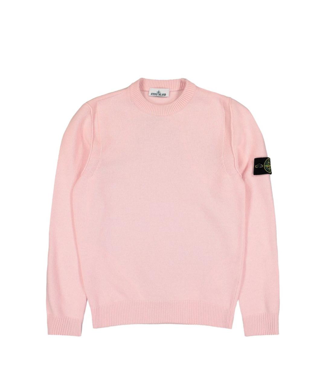 STONE ISLAND Розовый шерстяной джемпер / свитер, фото 1