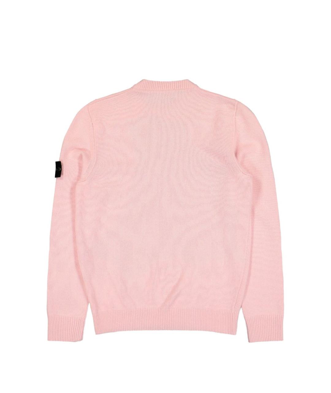 STONE ISLAND Розовый шерстяной джемпер / свитер, фото 3