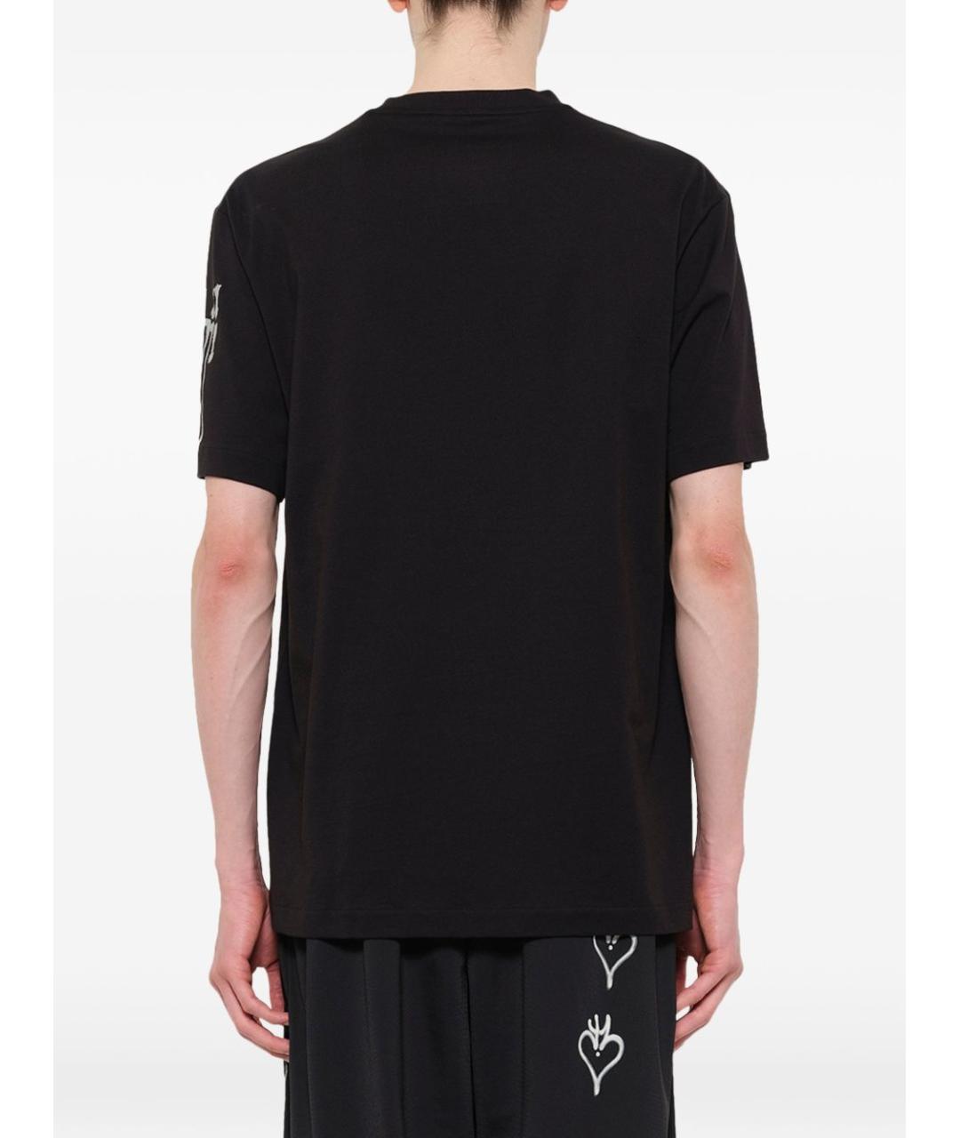 Y-3 Черная хлопковая футболка, фото 3