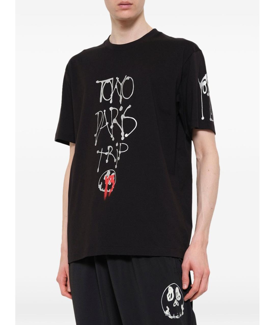 Y-3 Черная хлопковая футболка, фото 5