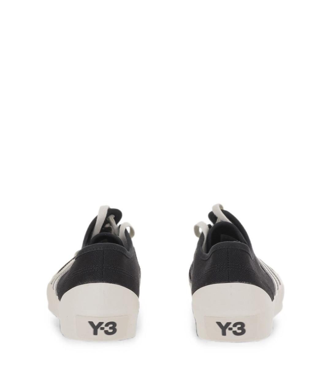 Y-3 Черные синтетические низкие кроссовки / кеды, фото 4