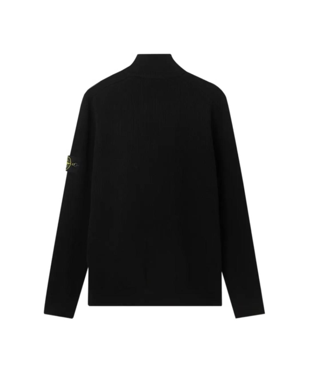 STONE ISLAND Черный хлопковый джемпер / свитер, фото 3