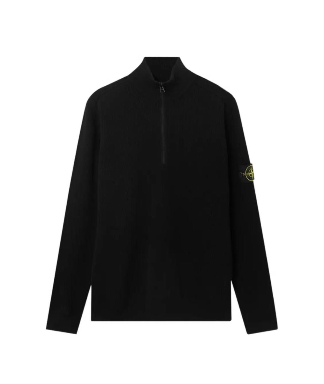 STONE ISLAND Черный хлопковый джемпер / свитер, фото 1