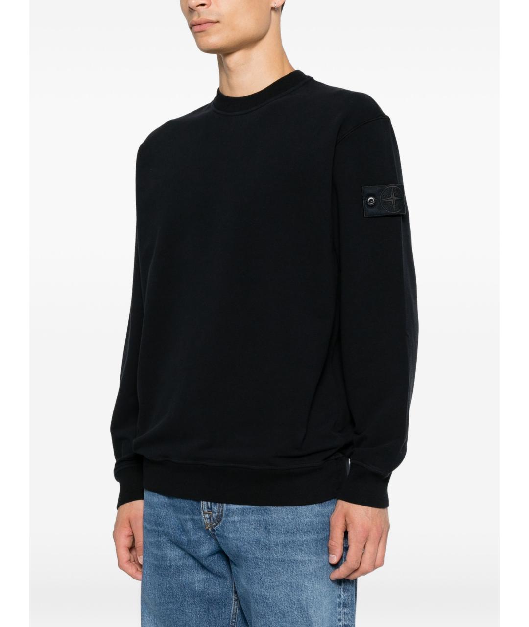 STONE ISLAND Темно-синий хлопковый джемпер / свитер, фото 3