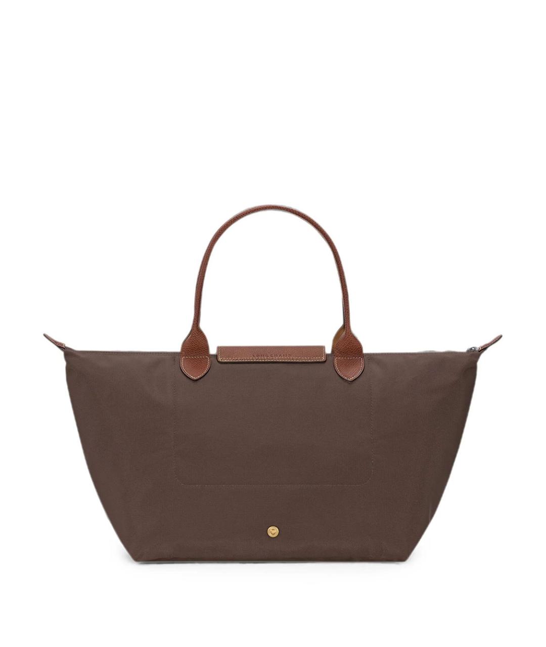 LONGCHAMP Коричневая тканевая сумка тоут, фото 4