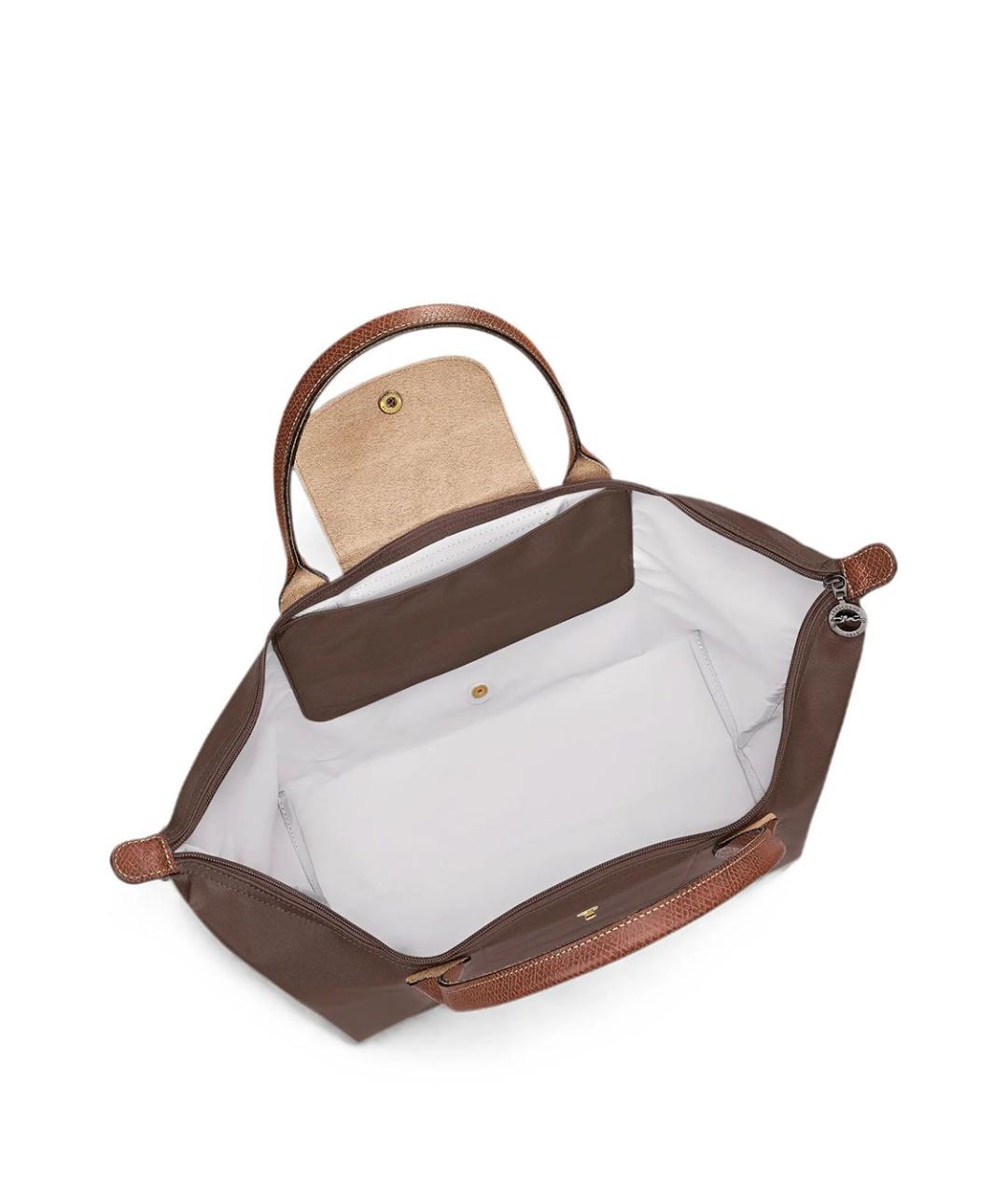 LONGCHAMP Коричневая тканевая сумка тоут, фото 5