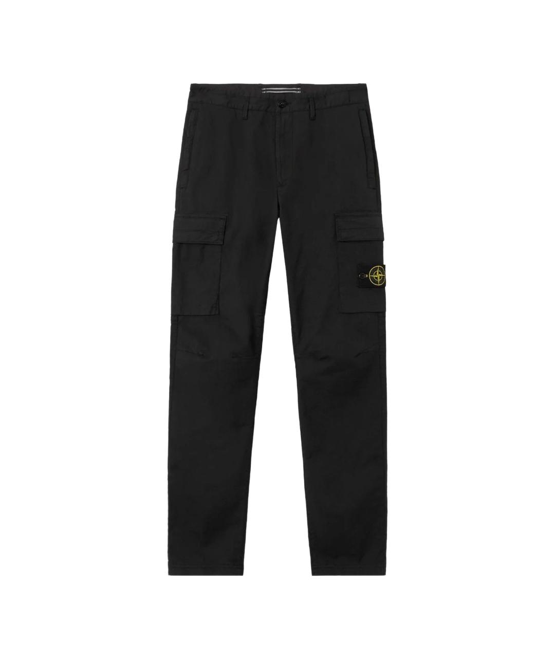 STONE ISLAND Черные хлопковые повседневные брюки, фото 1