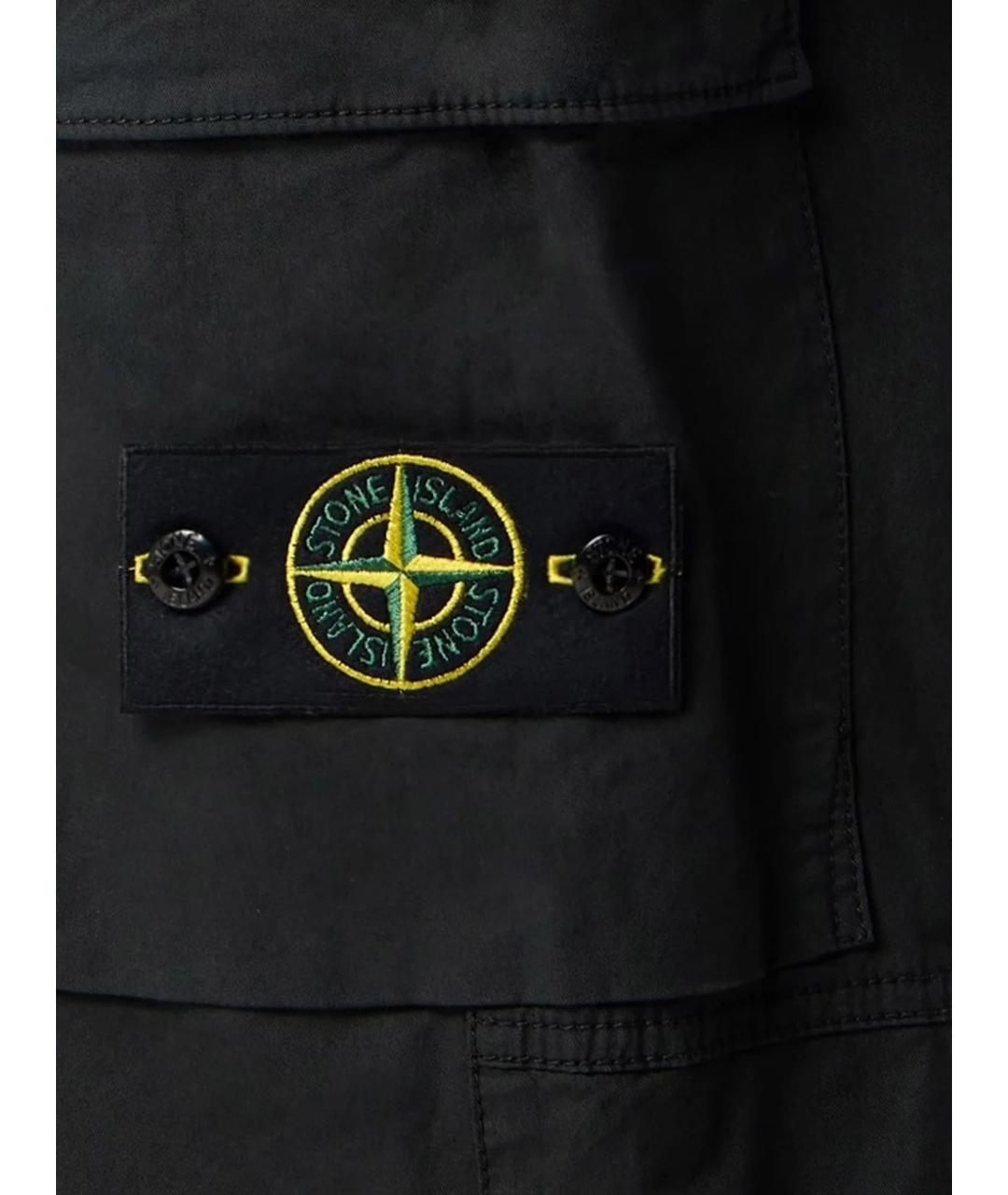 STONE ISLAND Черные хлопковые повседневные брюки, фото 3