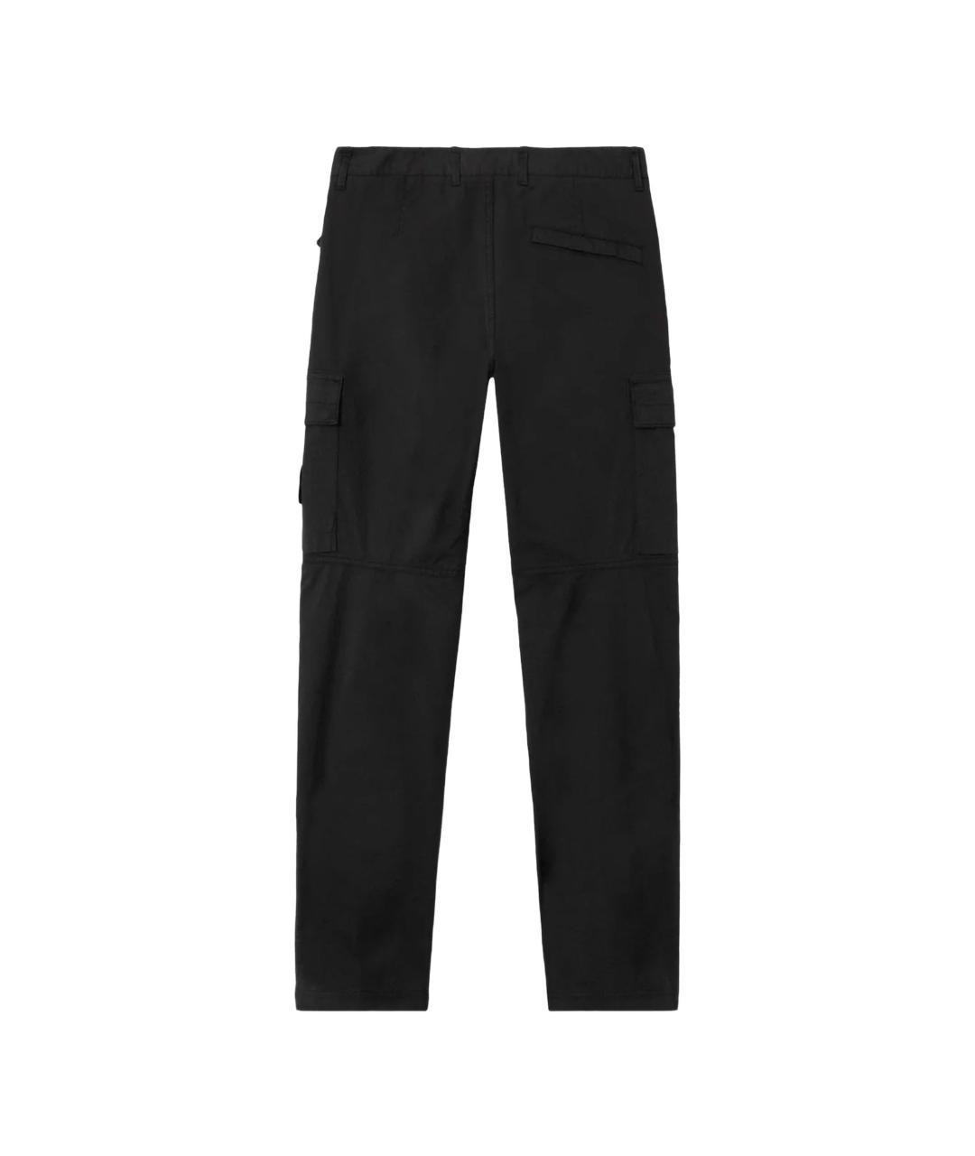 STONE ISLAND Черные хлопковые повседневные брюки, фото 2