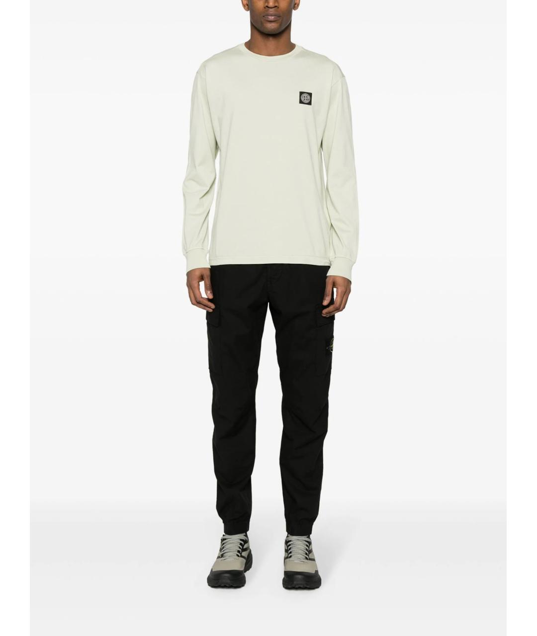 STONE ISLAND Черные хлопковые повседневные брюки, фото 2