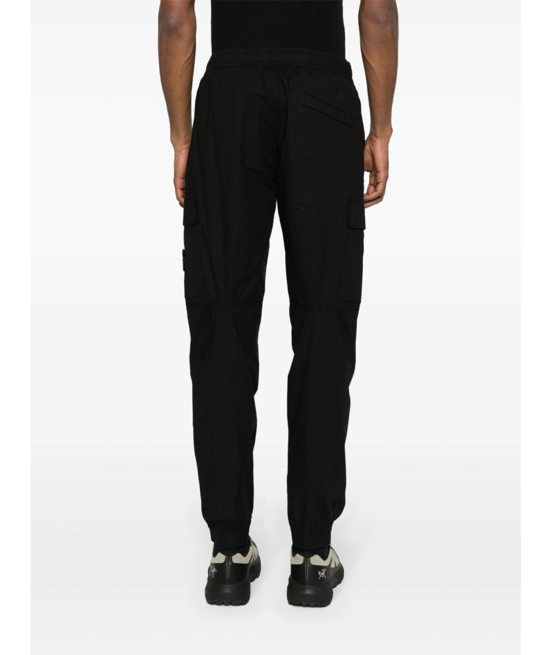 STONE ISLAND Черные хлопковые повседневные брюки, фото 4