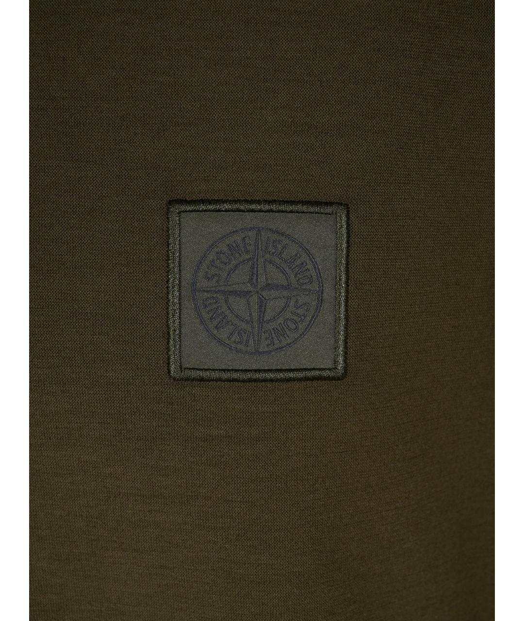 STONE ISLAND Хаки хлопковая футболка, фото 2