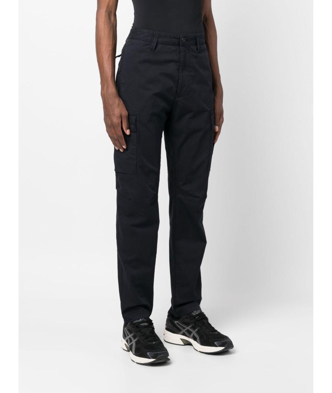 STONE ISLAND Синие хлопковые повседневные брюки, фото 2