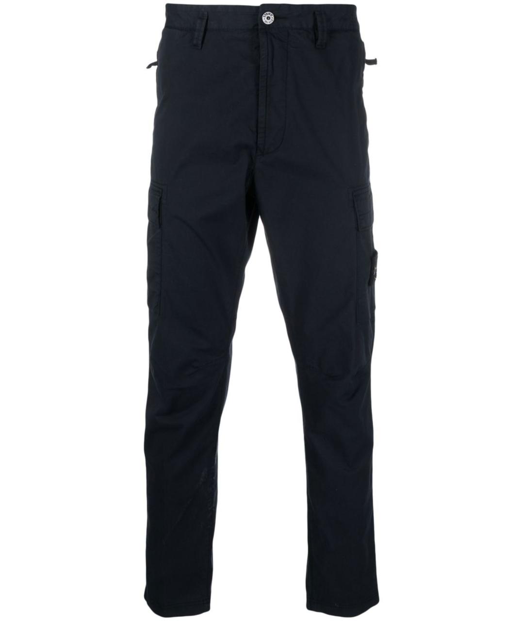 STONE ISLAND Синие хлопковые повседневные брюки, фото 1