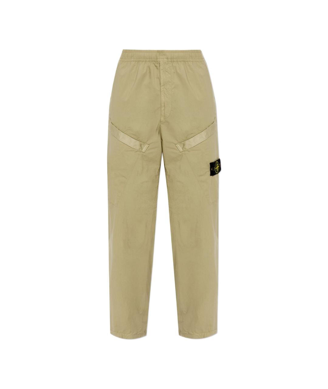 STONE ISLAND Зеленые хлопковые повседневные брюки, фото 1