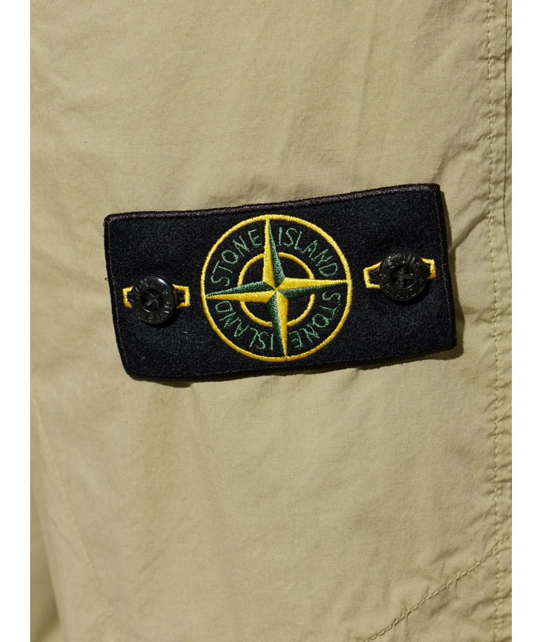 STONE ISLAND Зеленые хлопковые повседневные брюки, фото 5