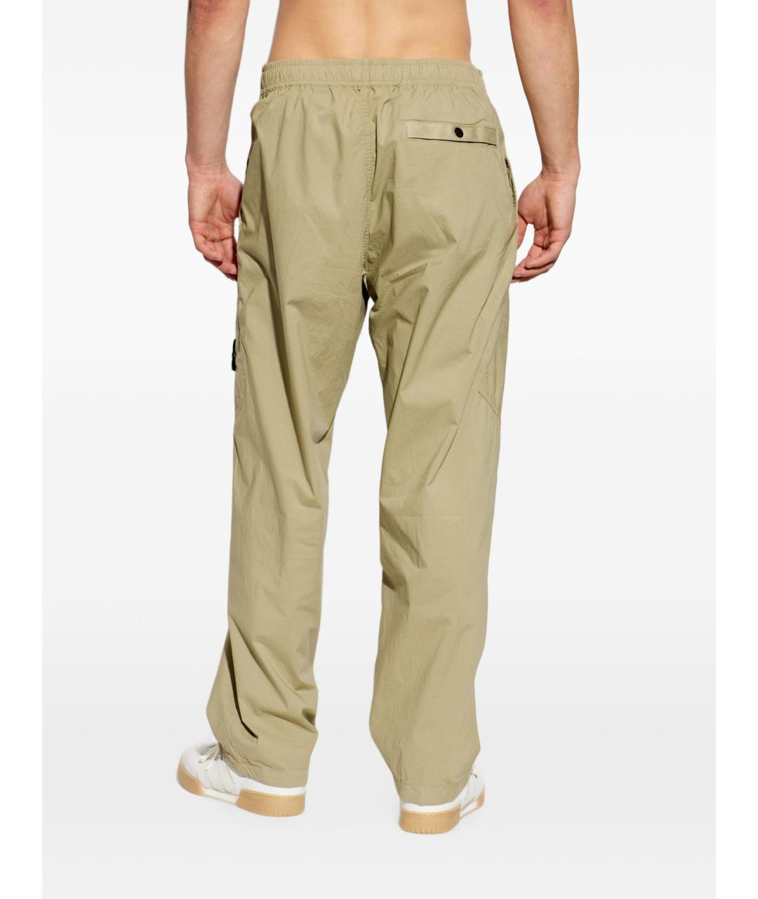 STONE ISLAND Зеленые хлопковые повседневные брюки, фото 4