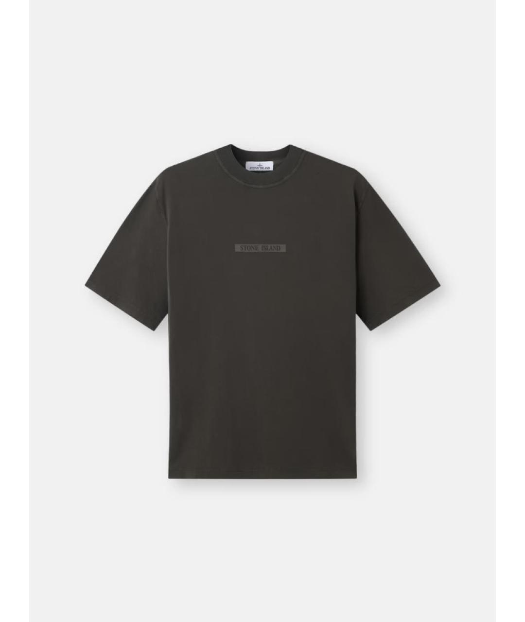 STONE ISLAND Серая хлопковая футболка, фото 2