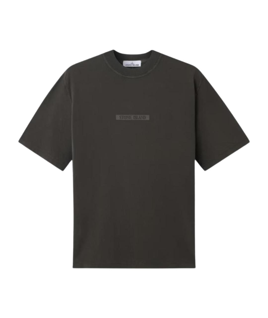 STONE ISLAND Серая хлопковая футболка, фото 1
