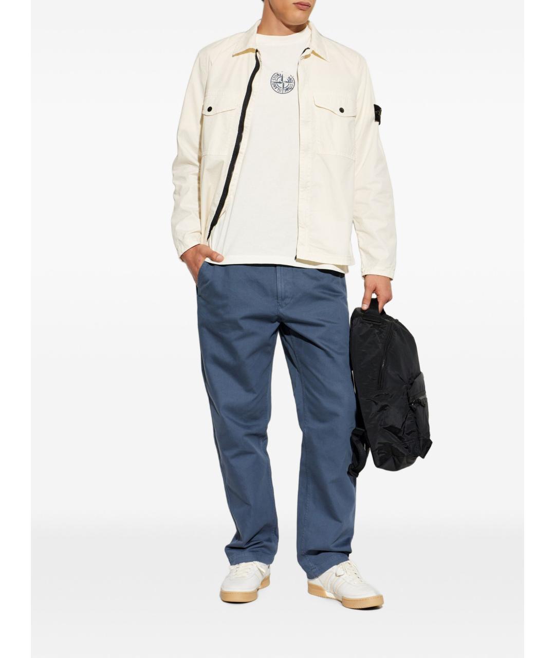 STONE ISLAND Белая хлопковая кэжуал рубашка, фото 2