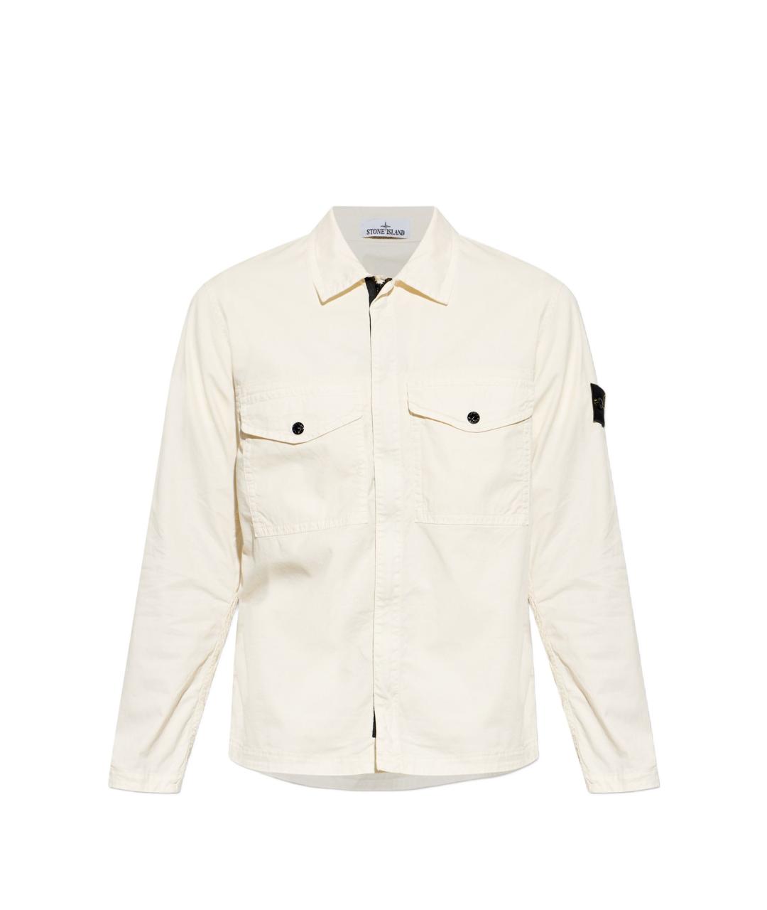 STONE ISLAND Белая хлопковая кэжуал рубашка, фото 1