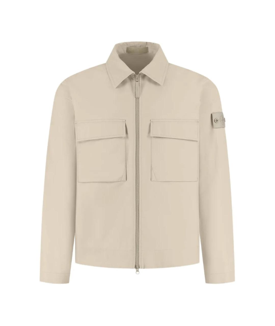 STONE ISLAND Бежевая хлопковая куртка, фото 1